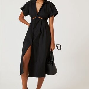 Anthropologie Black Midi Dress